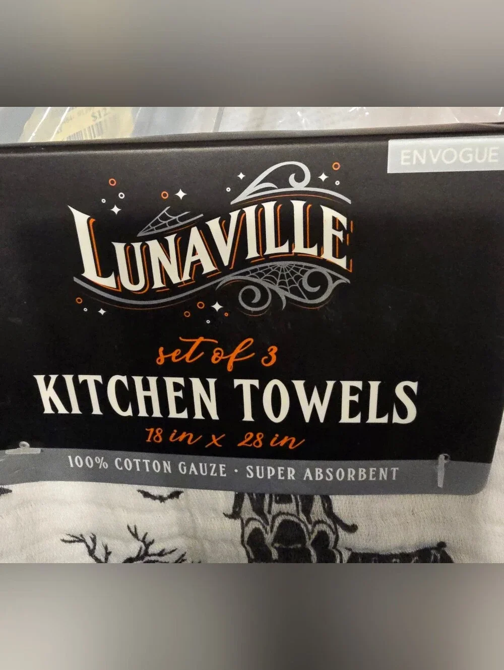 Envogue Lunaville Haunted Village Kitchen Towels - Set of 3